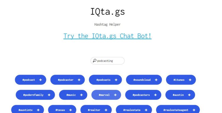 IQta.gs hashtag helper